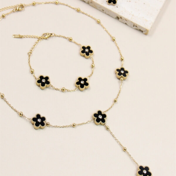 Bracelet trèfle strass